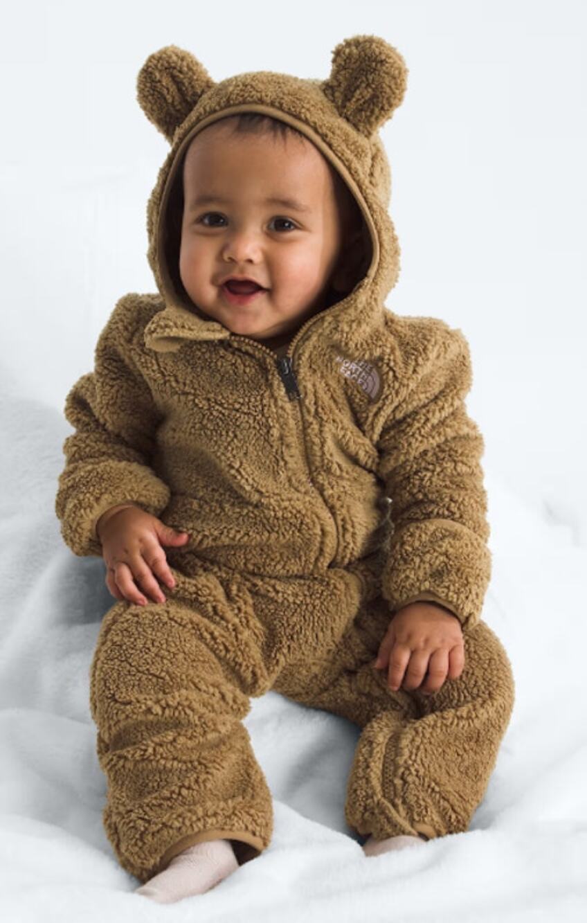 The North Face Baby Campshire One Piece 3-6 Months Teddy Brown Fleece Warm Soft